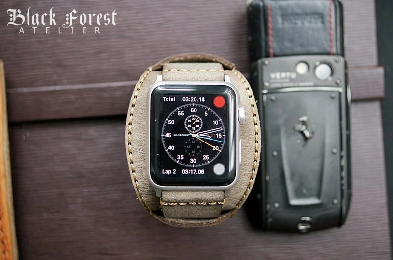 CUFF handgefertigt Leder Uhrenarmband incl. Lugs Adapter für Apple Watch (oder Apple Watch Sport) 42mm oder 38mm – Bild 4